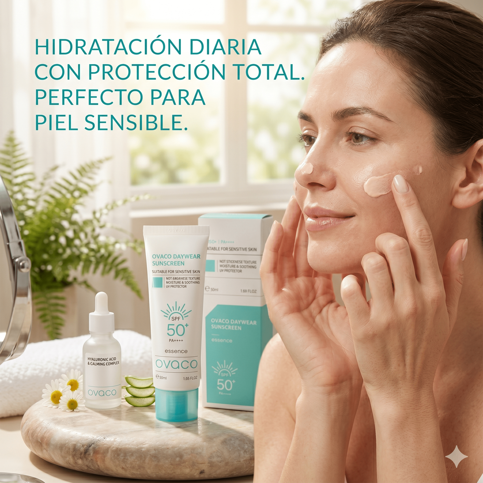 Ovaco Daywear Sunscreen SPF50+ PA++++ - Protector Solar Antioxidante - cosmetica10